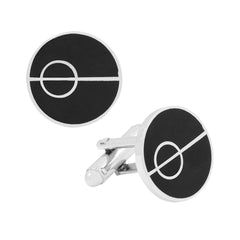 Round Black Omega Cufflinks In Box
