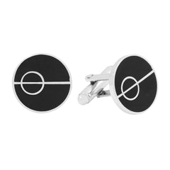 Round Black Omega Cufflinks In Box