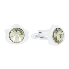 Triangle Grey Crystal Cufflinks In Box