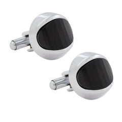 Hexagon Black Cufflinks In Box
