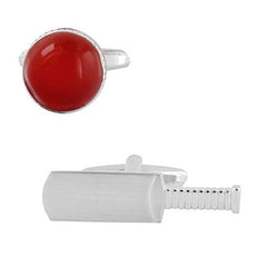 Fancy Red Bat Ball Cricket Cufflinks In Box