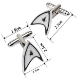 Triangle Silver Star Trek Cufflinks In Box