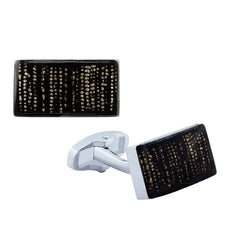 Rectangle Black 3D Cufflinks In Box