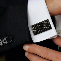 Rectangle Black 3D Cufflinks In Box