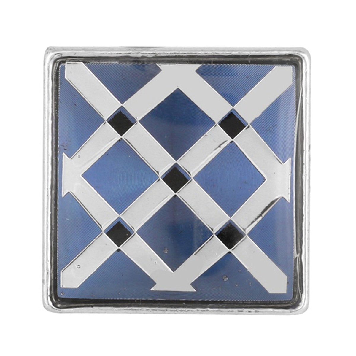 Hexagon Blue Checks Cufflinks In Box
