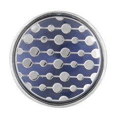 Round Blue Stripes Cufflinks In Box