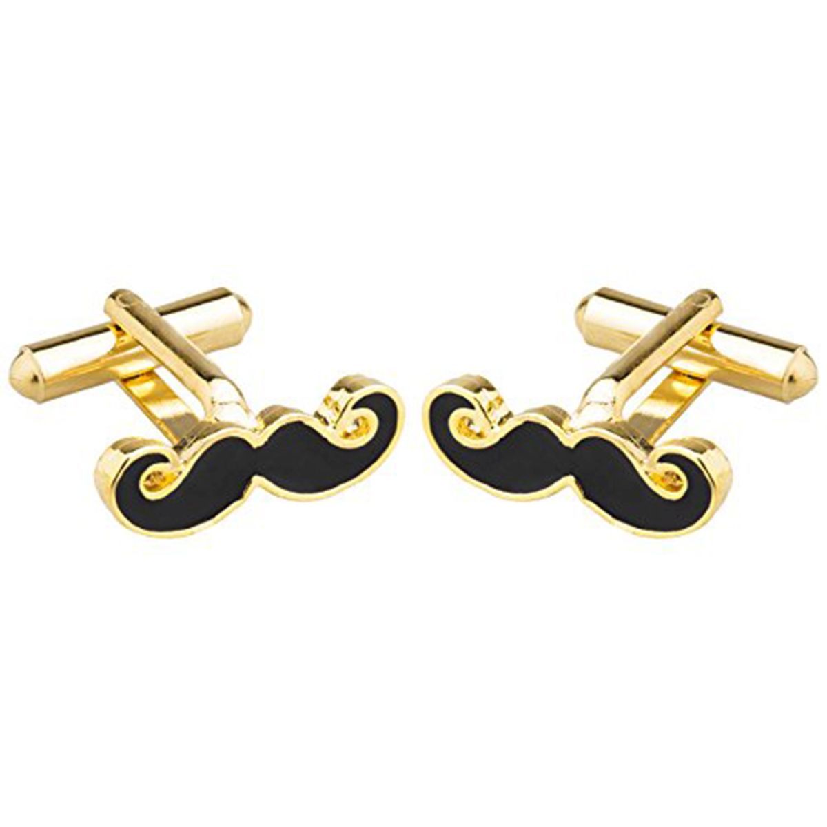 Fancy Gold Mooch Moustache Cufflinks In Box