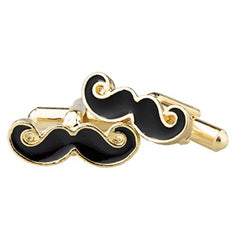 Fancy Gold Mooch Moustache Cufflinks In Box
