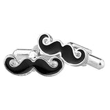 Fancy Silver Mooch Moustache Cufflinks In Box