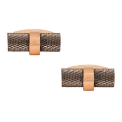 Cylinder Black Rose Gold Cufflinks In Box