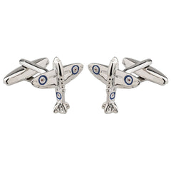Fancy Silver Aeroplane Formal Shirt Cufflinks for Men Branded Gift Box