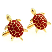 Turtle Tortoise Red Cufflinks In Box