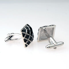 3D Checks Black Cufflinks In Box
