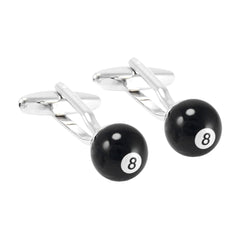 8 Black Snooker Billiards Pool Black Cufflinks Men Branded Gift Box
