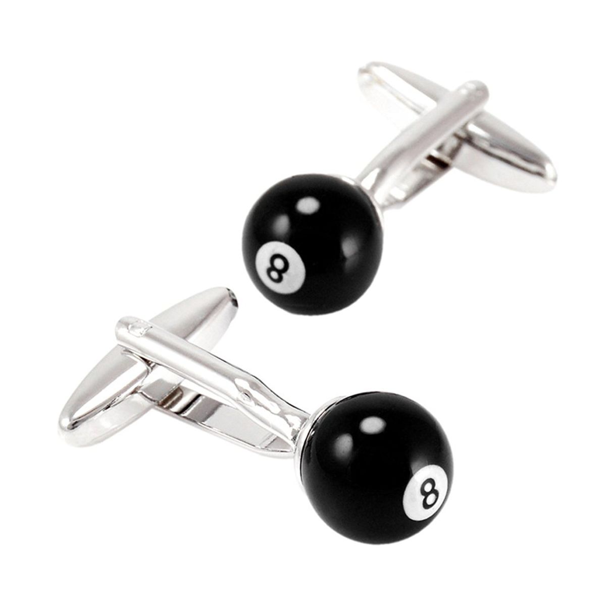 8 Black Snooker Billiards Pool Black Cufflinks