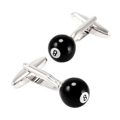 8 Black Snooker Billiards Pool Black Cufflinks