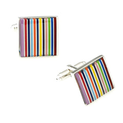 Stripes Multi Color Cufflinks In Box
