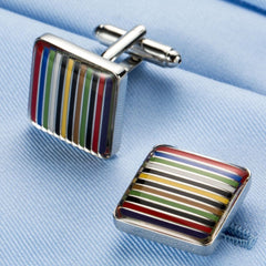 Stripes Multi Color Cufflinks In Box