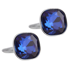 Austrian Crystal Blue Cufflinks In Box