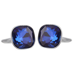 Austrian Crystal Blue Cufflinks In Box
