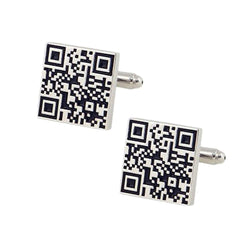 Qr Code Barcode Black Cufflinks In Box