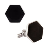 Hexagon Black Cufflinks In Box