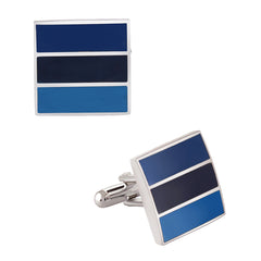 Stripes Blue Cufflinks In Box