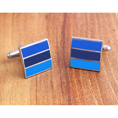 Stripes Blue Cufflinks In Box