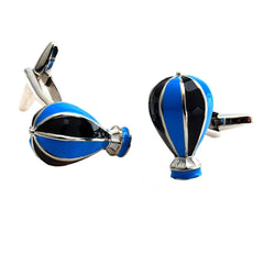 Hot Air Balloon Blue Cufflinks In Box