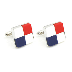 Checks Blue Red Cufflinks In Box