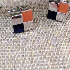 Checks Blue Red Cufflinks In Box