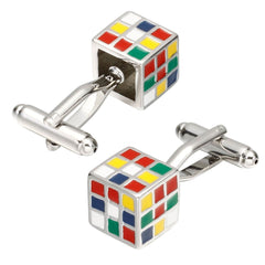 Rubix Cube Multi Color Cufflinks In Box