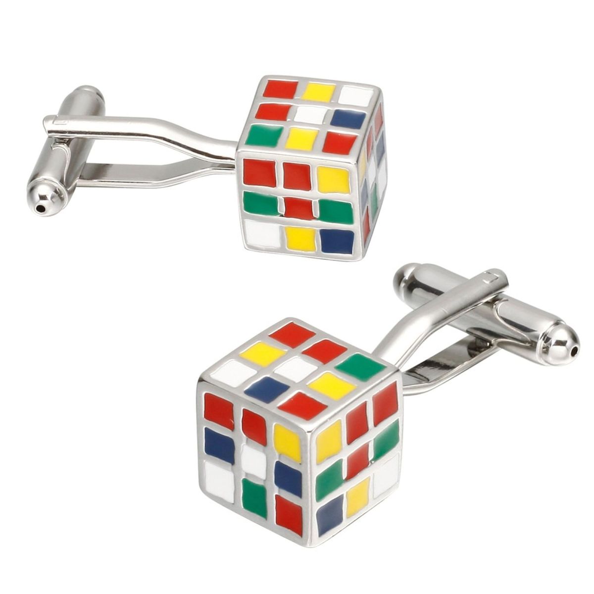 Rubix Cube Multi Color Cufflinks In Box
