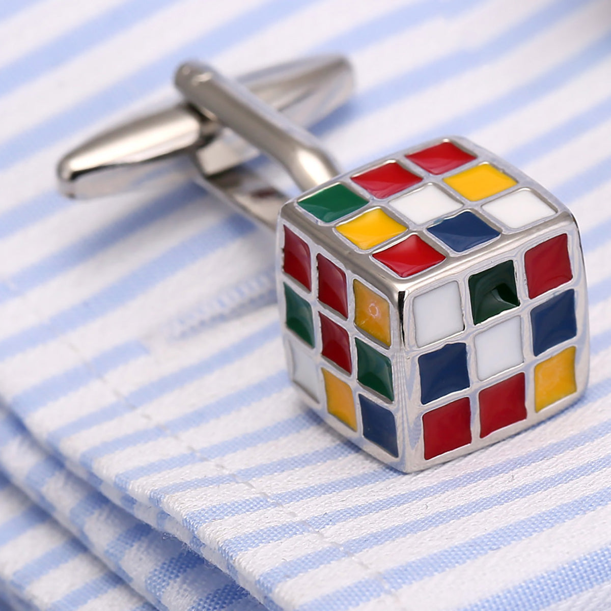 Rubix Cube Multi Color Cufflinks In Box