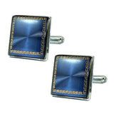 Square Blue Cufflinks In Box