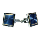 Square Blue Cufflinks In Box