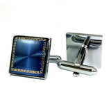 Square Blue Cufflinks In Box