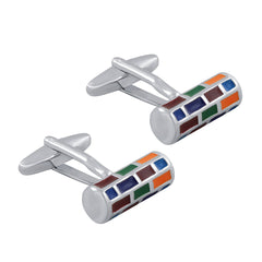 Cylinder Multi Color Cufflinks In Box