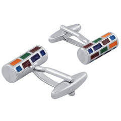Cylinder Multi Color Cufflinks In Box