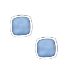 Cushion Blue Crystal Cufflinks In Box