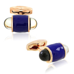 Bullet Blue Black Cufflinks In Box