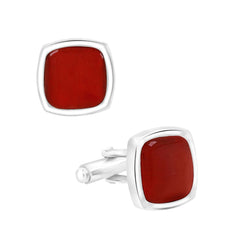 Red Crystal Cufflinks In Box