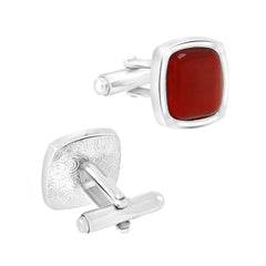 Red Crystal Cufflinks In Box