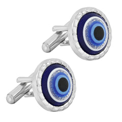 Turkish Blue Evil Eye Cufflinks In Box