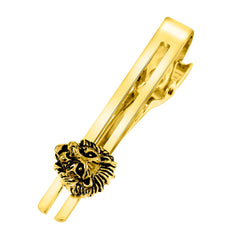Lion Gold Oxidised Cufflinks Tie Pin Set Box