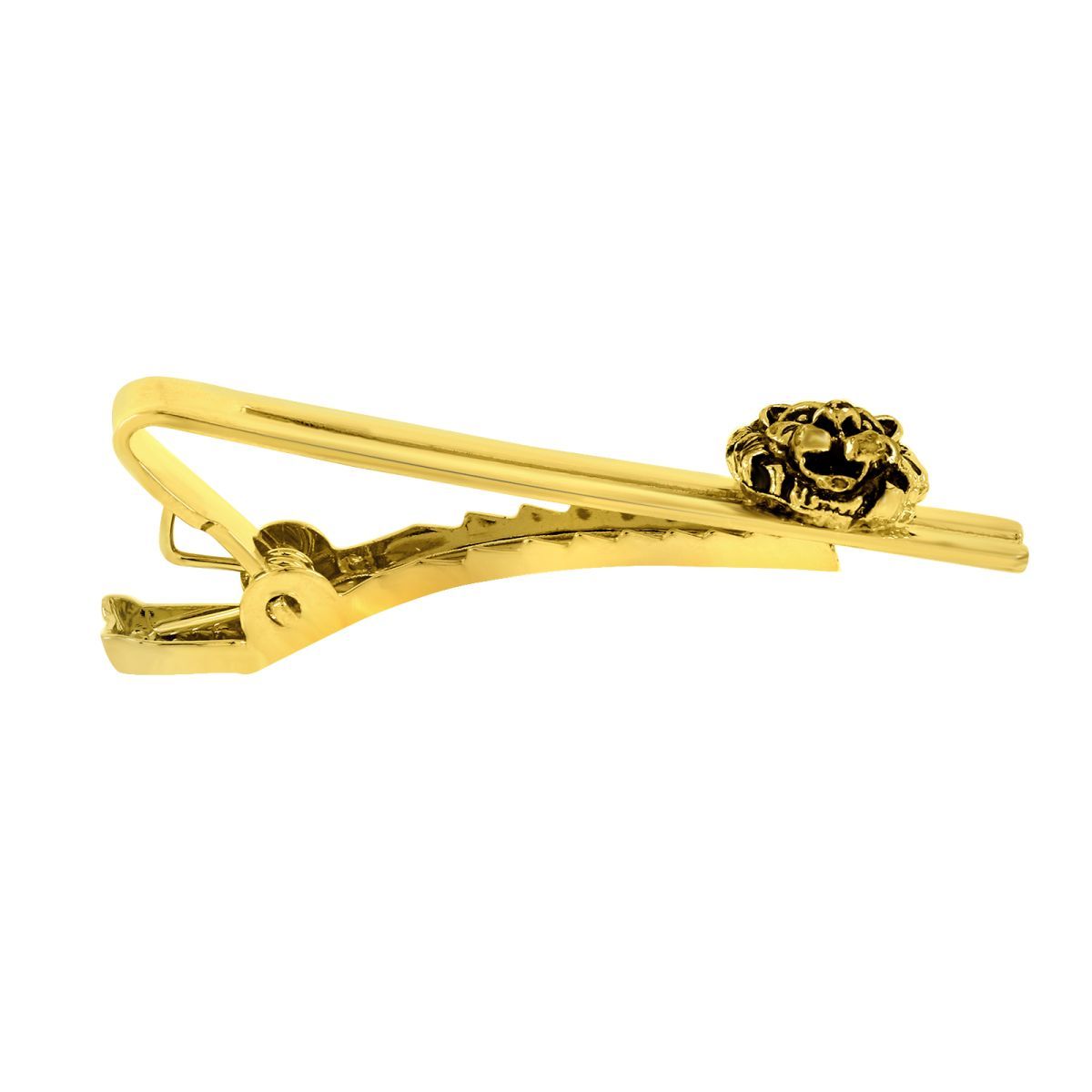 Lion Gold Oxidised Cufflinks Tie Pin Set Box