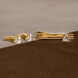 Trillion Diamond Cufflinks Tie Pin Set In Box