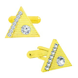 Triangle Diamond Cufflinks Tie Pin Set In Box