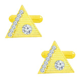 Triangle Diamond Cufflinks Tie Pin Set In Box