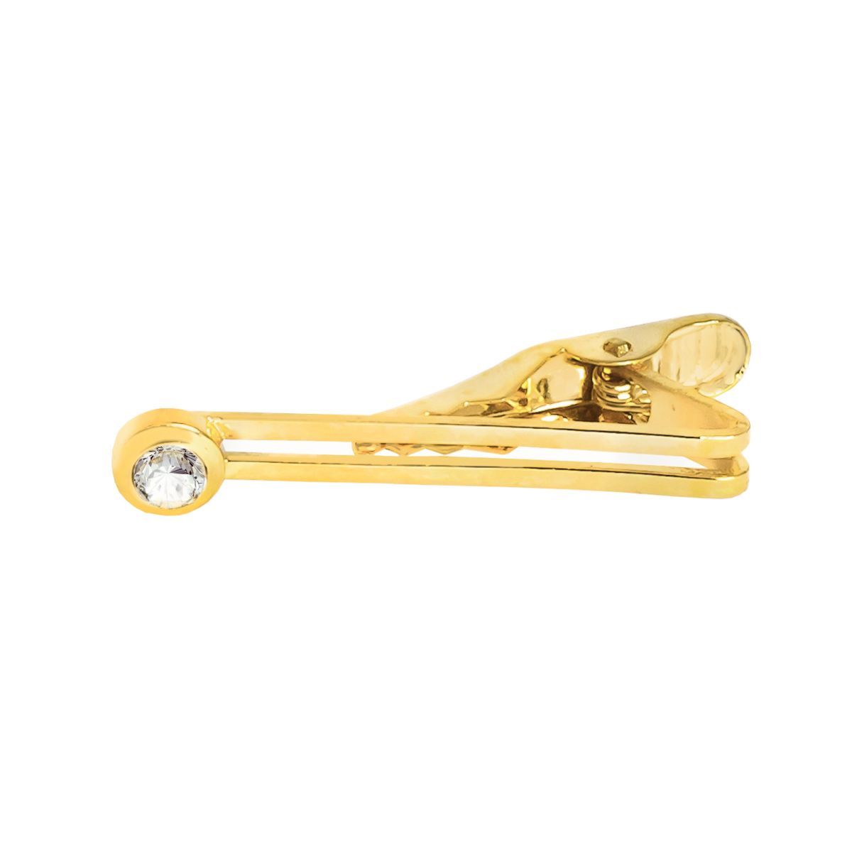 Round Diamond Gold Cufflinks Tie Pin Set In Box